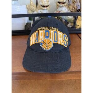 Golden State Warriors Hat Cap Snap Back Black Mitchell Ness Basketball Mens